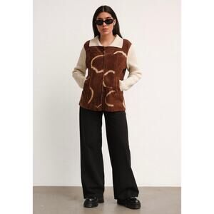 Dolce & Gabbana Women’s Y2K Suede Knit Long Sleeve Sweater Shirt Brown 50 XL